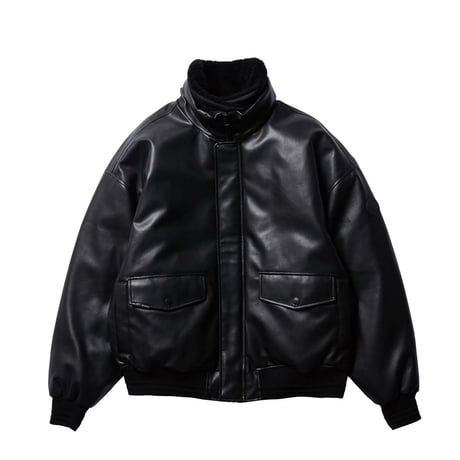EVISEN SKATEBOARDS 2-WAY COLLAR LEATHER DOWN JACKET