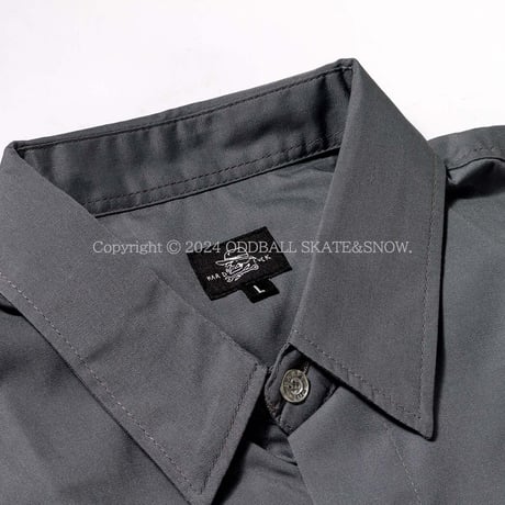 HARD LUCK ICON BUTTON UP S/S SHIRT GREY