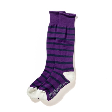 GREEN CLOTHING MERINO SOCKS PURPLE BORDER