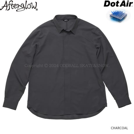 AFTERGLOW DOTAIR HIDDEN BUTTON SHIRT CHARCOAL