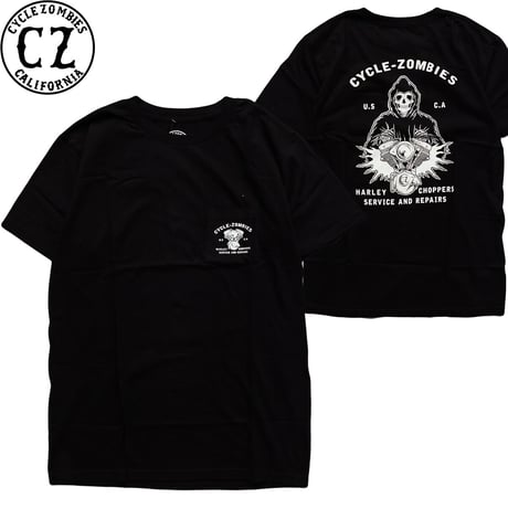 CYCLE ZOMBIES REPAIR MAN S/S POCKET TEE black