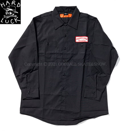 HARD LUCK POOL SERVICE L/S WORK SHIRT black