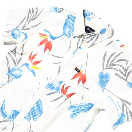 BRIXTON CHARTER PRINT S/S WOVEN off white/blue