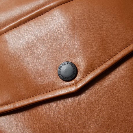 EVISEN SKATEBOARDS 2-WAY COLLAR LEATHER DOWN JACKET
