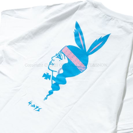 4D7S PLAYBOY S/S TEE white ART BY RAT HOLE STUDIO