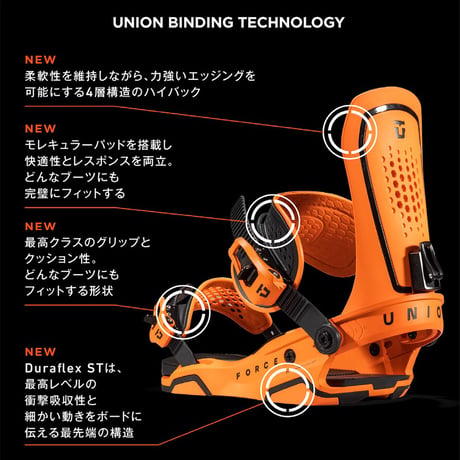 23-24 UNION BINDINGS FORCE Orange Mサイズ