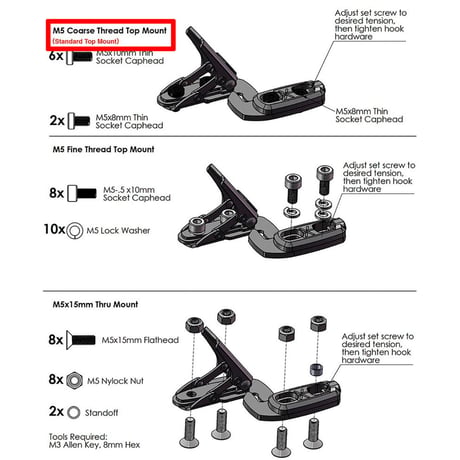 KARAKORAM Ultraclip 2.0 with M5 Standard Top Mount Hardware