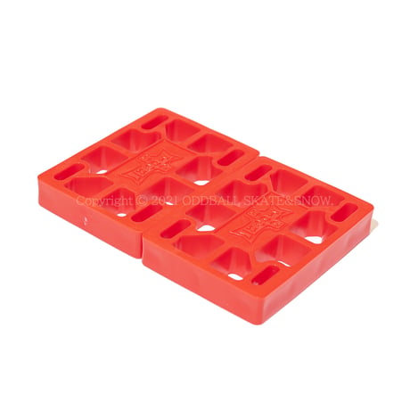 DOG TOWN SKATEBOARDS 1/2" RISER PAD SET of 2 RED