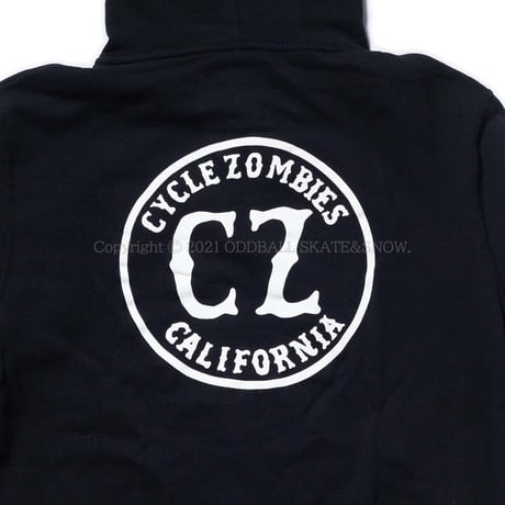 CYCLE ZOMBIES CALIFORNIA Zip Hooded Sweatshirt Black