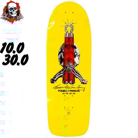 POWELL PERALTA BRUCE LEE X SKULL & NUMCHUCK DECK YELLOW 10.0