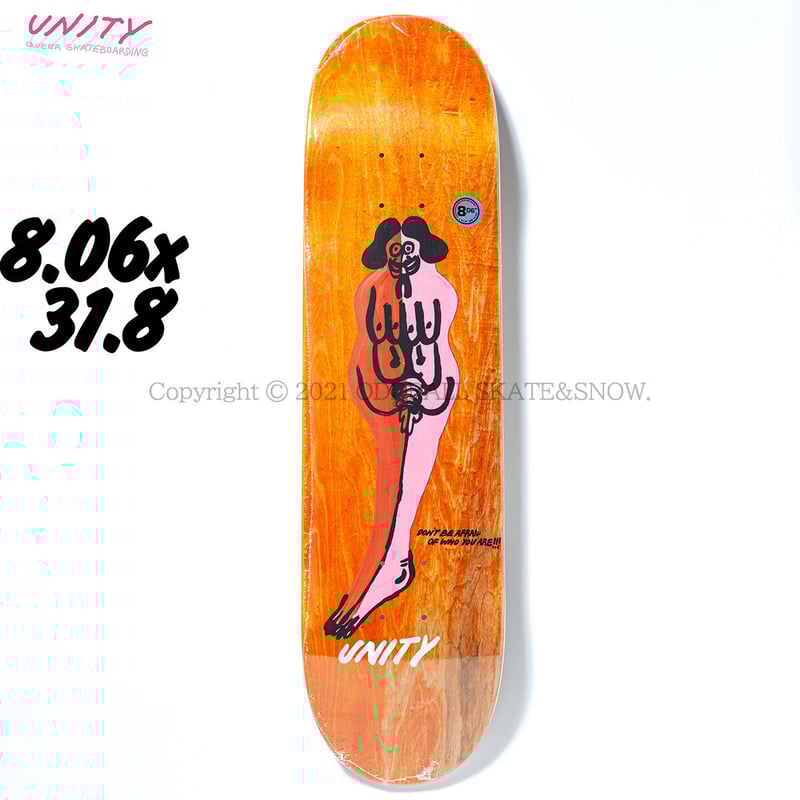 UNITY スケートボードデッキ 8.06 未使用品 UNITY SKATEBOARDS TOGETHER 8.06 ORANGE | ODDBAL
