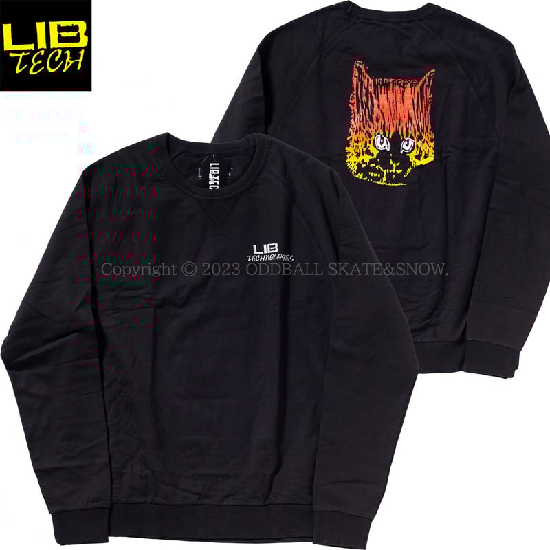 LIB TECH リブテック　スウェット L レア 正規品 LIBTECH LIB CAT ECO CREW Black XLサイズ | ODDB