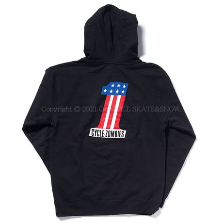 CYCLE ZOMBIES PITSTOP Pull Over Hooded SweatShirt Black