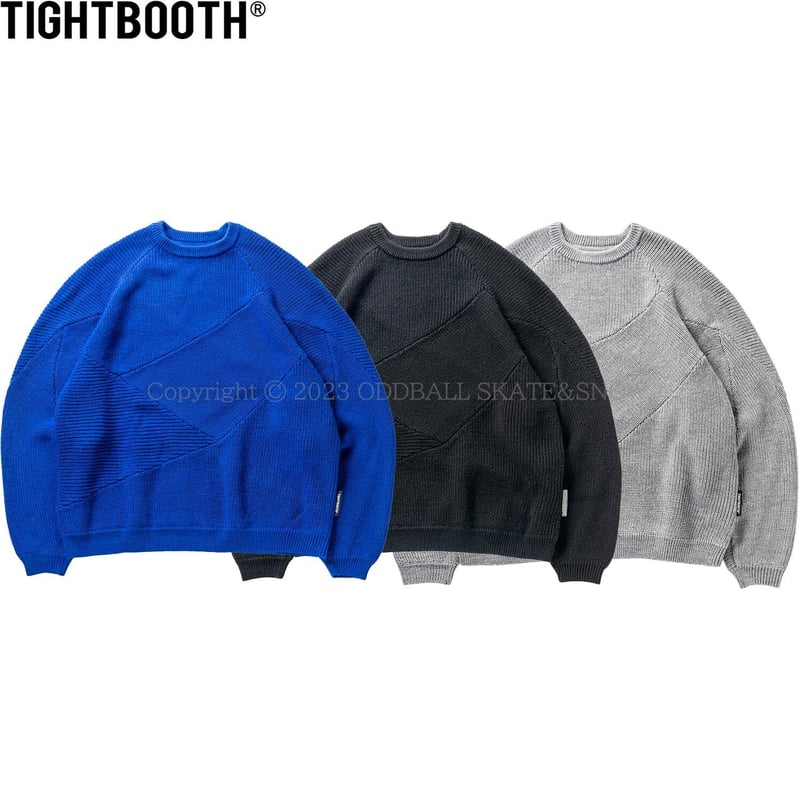 TIGHTBOOTH SPLICE KNIT SWEATERカラーグレー