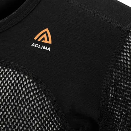 ACLIMA Wool Net T-Shirt Jet Black MEN'S