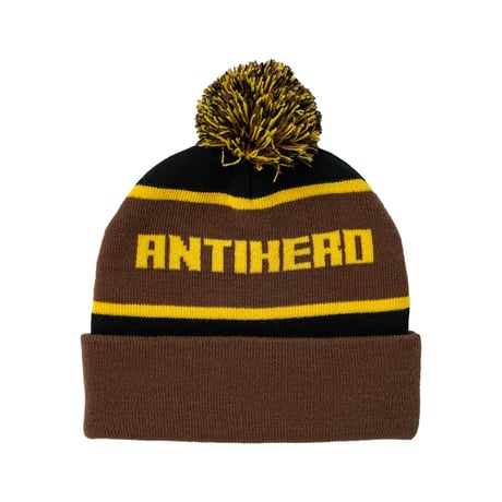 ANTI HERO ICE COLD Pom Beanie BLACK BROWN GOLD