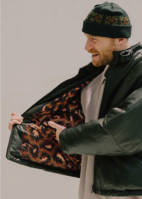 Evisen Skateboards ゑ2021 レザーダウンジャケット Evisen Skateboards ゑ | SINGLE LEATHER DOWN JKT | birnest