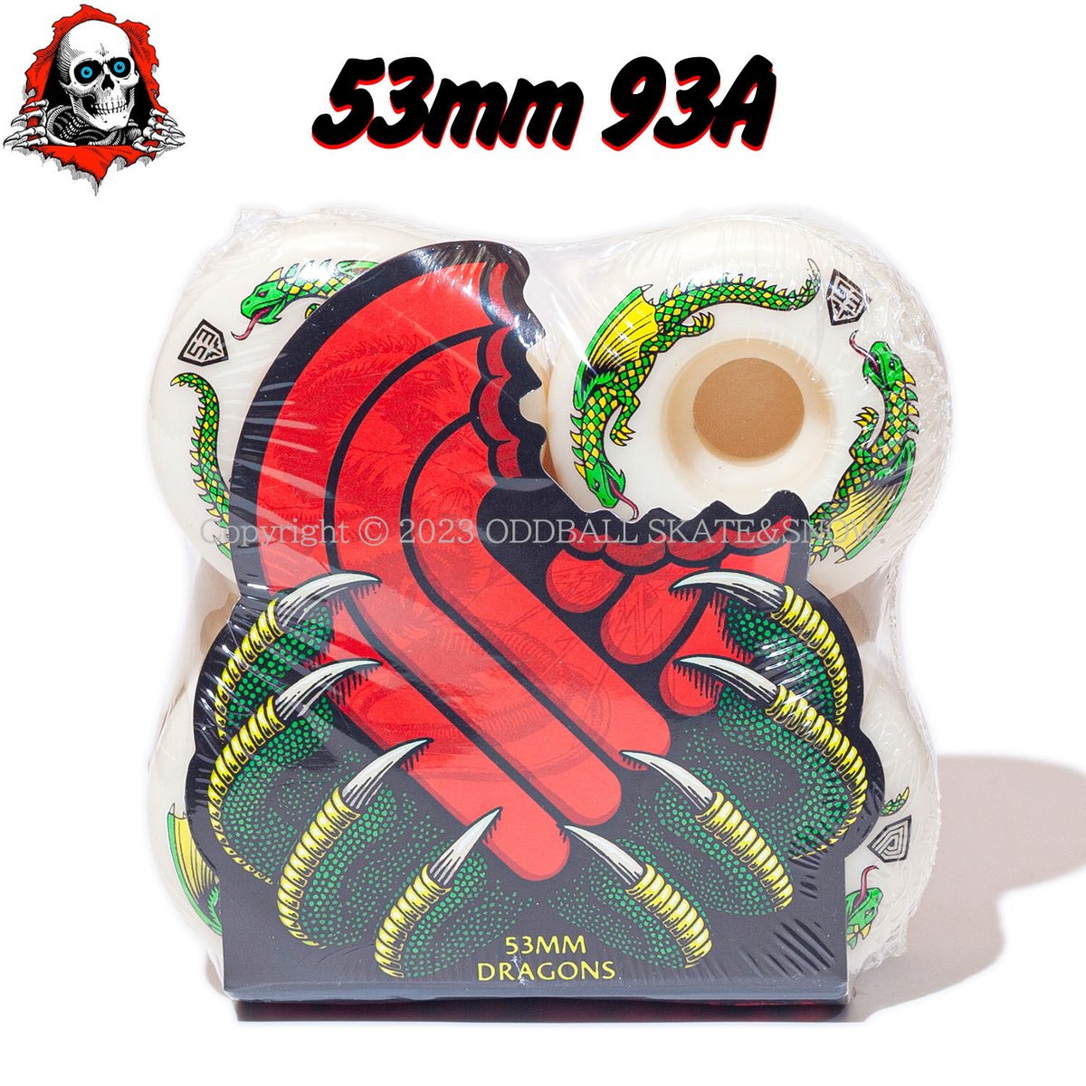 Powell Peralta Dragons パウエルウィール 53mm 93A Powell Peralta: Dragon Formula Skateboard Wheels 93a Green