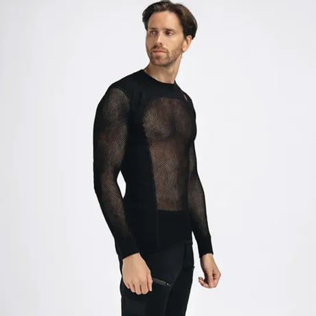 ACLIMA WOOLNET CREW NECK MEN'S Jet Black
