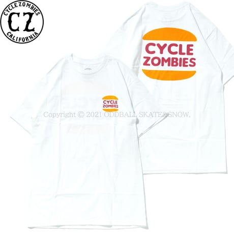 CYCLE ZOMBIES BURGER Standard S/S T-Shirt White