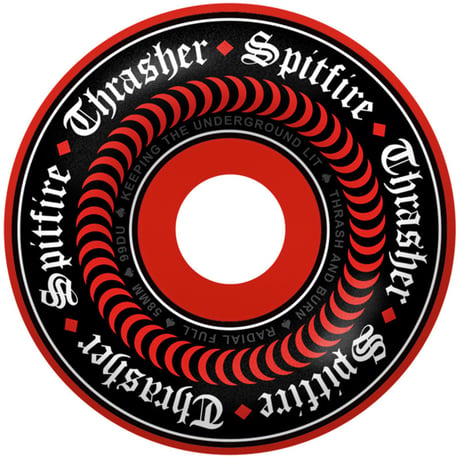 SPITFIRE WHEEL F4 RADIAL FULL 99DU THRASHER X SPITFIRE OATH RED　58mm
