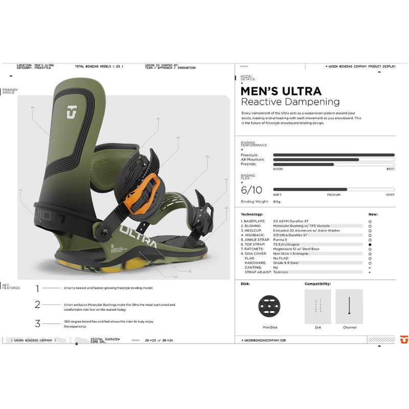 23-24UNION ULTRA Mサイズ 23-24 UNION BINDINGS ULTRA MEN'S Black M