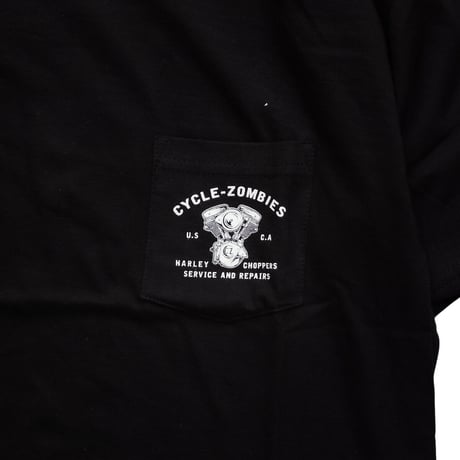 CYCLE ZOMBIES REPAIR MAN S/S POCKET TEE black