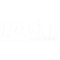 GREEN CLOTHING DIE CUT STICKER LOGO LARGE white