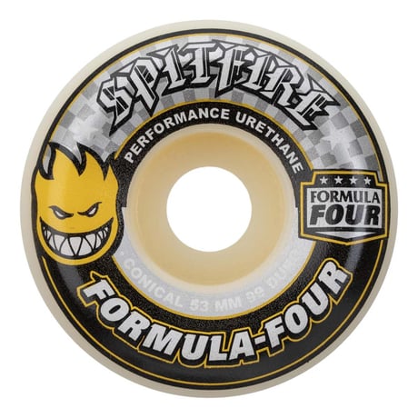 SPITFIRE WHEEL F4 CONICAL YELLOW PRINT 99DU