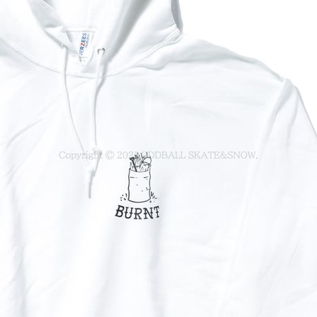 OUR LIFE BURNT HOODIE white