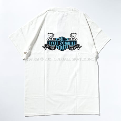 CYCLE ZOMBIES DIE FREE S/S TEE white