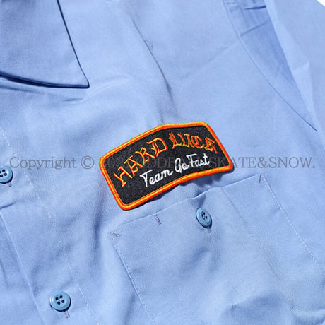 HARD LUCK POOL SERVICE L/S WORK SHIRT blue