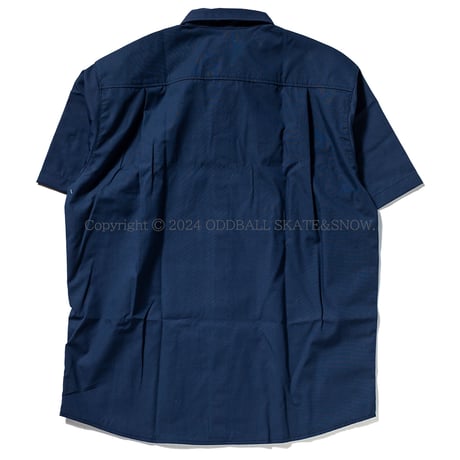 HARD LUCK ICON BUTTON UP S/S SHIRT NAVY