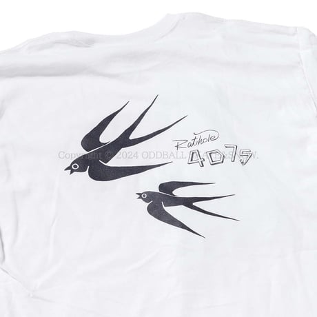 4D7S Swallow S/S TEE white By RatHoleStudio
