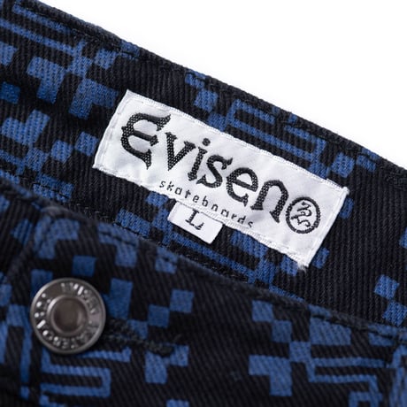 EVISEN SKATEBOARDS QR STRIPE DENIM PANTS