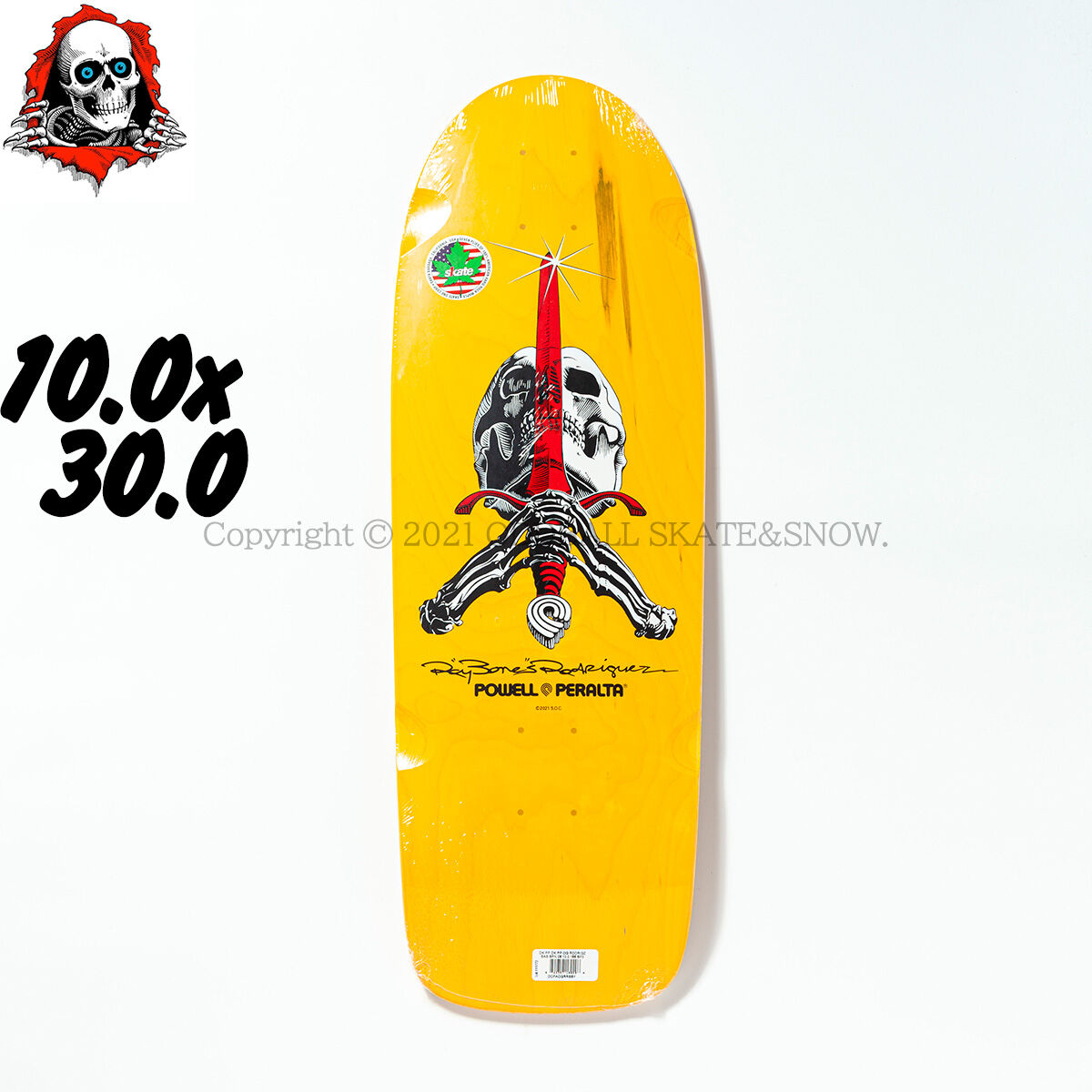 POWELL PERALTA Ray Rodriguez Skull & Sword YELL POWELL PERALTA Ray Rodriguez Skull & Sword YELL