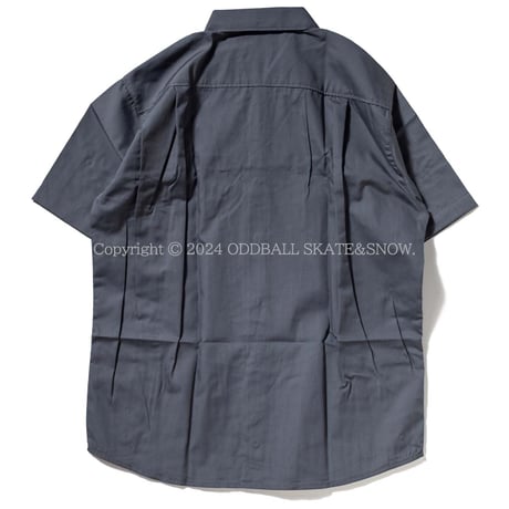 HARD LUCK ICON BUTTON UP S/S SHIRT GREY