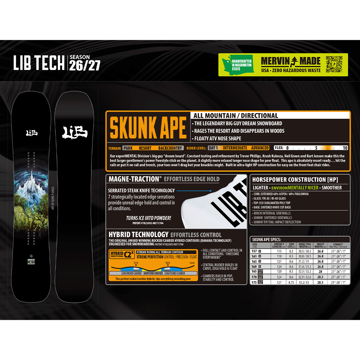 早期予約 25-26 正規品 LIBTECH SKUNK APE CAMBER | ODDBA