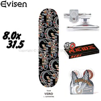 スケボーコンプリート 8.0 完成品 えびせん スケボー デッキ Evisen Vidro