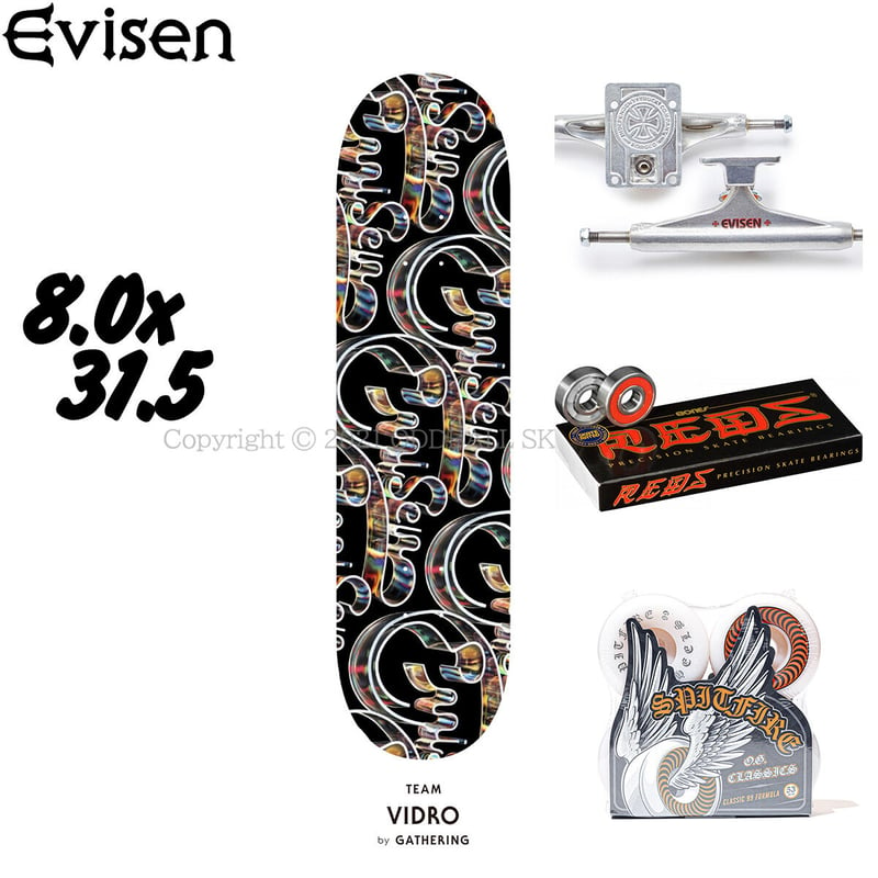 程度良】Evisen skateboards スケボー コンプリート - スケートボード