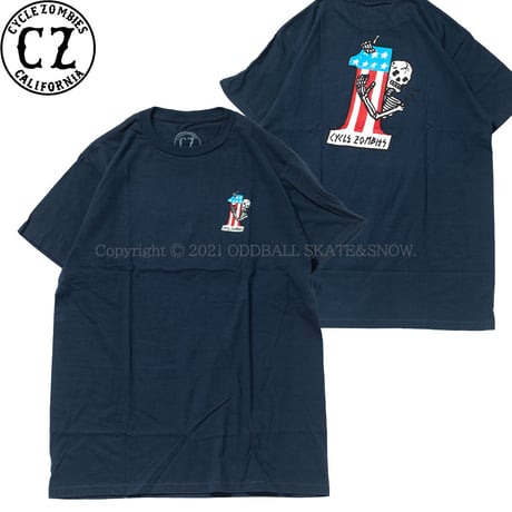 CYCLE ZOMBIES LAST PLACE Premium S/S T-Shirt Navy