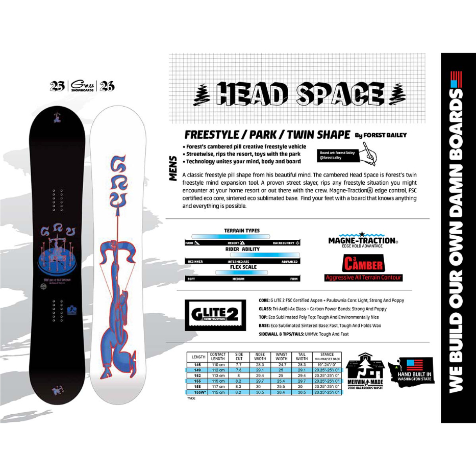 スノーボード GNU HEAD SPACE20-21 152cm GNU Head Space 2025