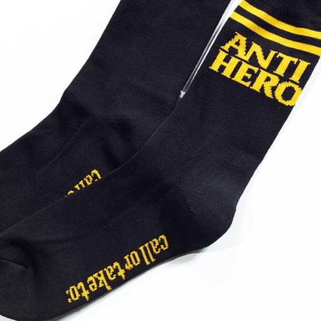 ANTI HERO BLACK HERO IF FOUND SOCK black/yellow