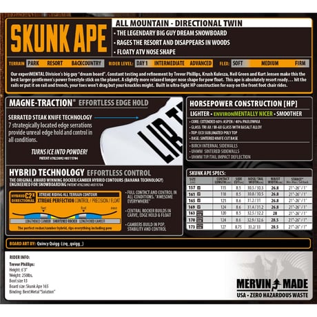 25-26 正規品 LIBTECH SKUNK APE