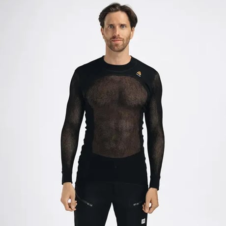 ACLIMA WOOLNET CREW NECK MEN'S Jet Black