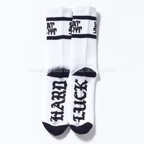 HARD LUCK EAT SHIT SOCKS white