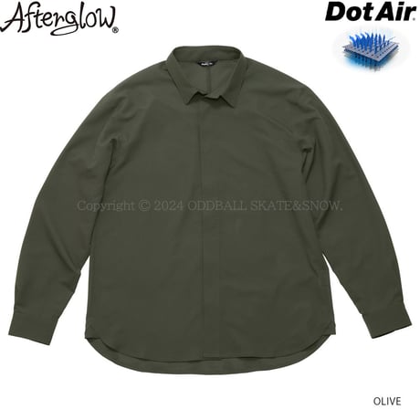 AFTERGLOW DOTAIR HIDDEN BUTTON SHIRT OLIVE