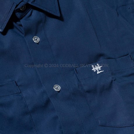HARD LUCK ICON BUTTON UP S/S SHIRT NAVY