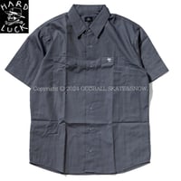 HARD LUCK ICON BUTTON UP S/S SHIRT GREY