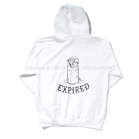 OUR LIFE BURNT HOODIE white